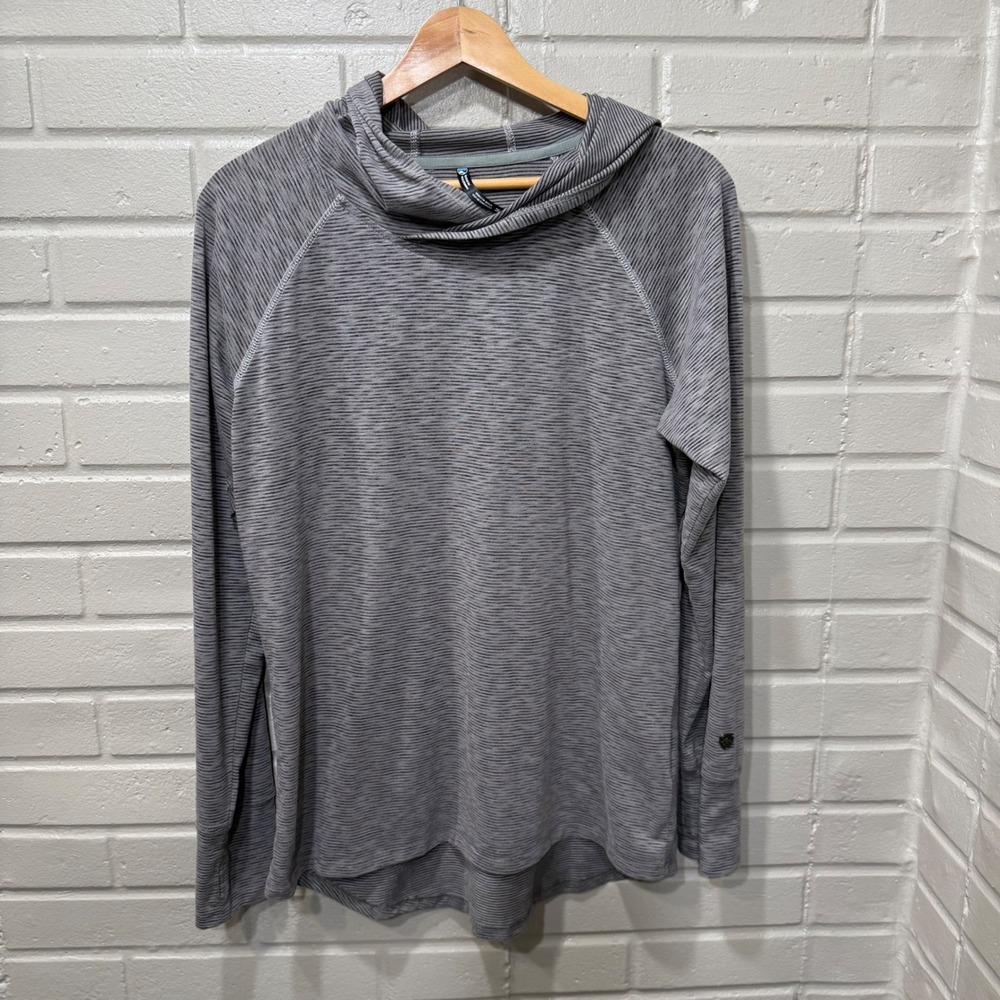 KUHL Hoodie Performance Gray‎ Lightweight Cowl Neck Mens Med Activewear Hiking
